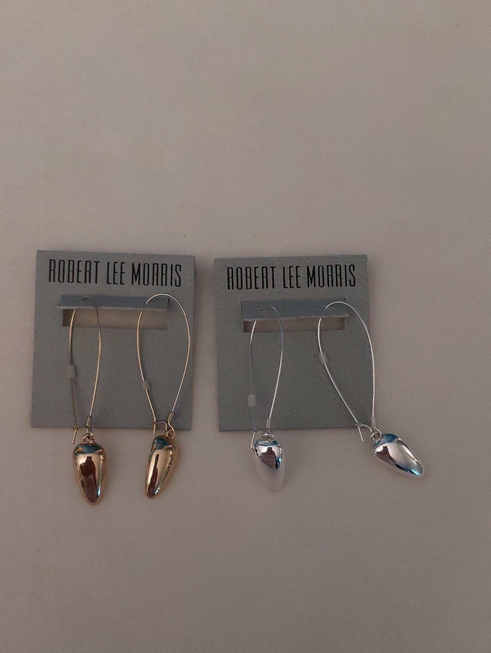 NWT Robert Lee Morris Gold-Tone Drop Earrings And Silver- Tone Drop Earrings
